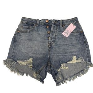 🔴3/$18 NWT Wild Fable high rise denim jean shorts button fly size 4